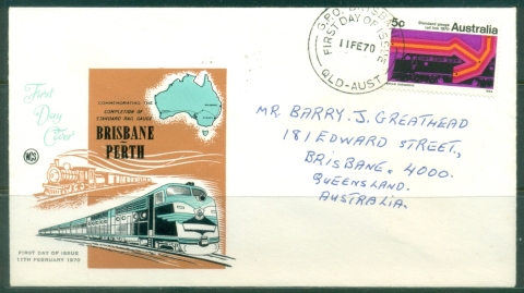 Australia-1970-Standard-Gauge-Rail-Link-Brisbane-Perth-Wesley-FDC