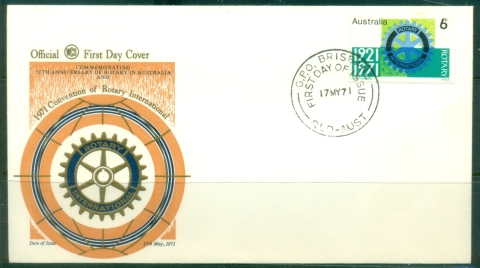 Australia-1971-Rotary-International-Wesley-FDC