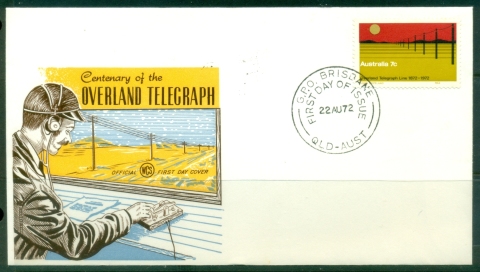 Australia-1972-Overland-telegraph-centenary-Wesley-FDC