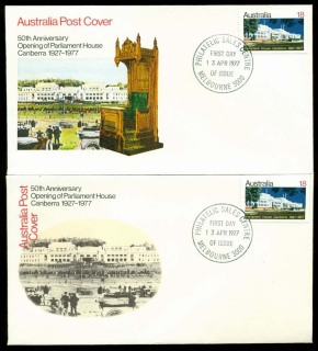 Australia-1977-Parliament-House-2x-FDC-Lot20144