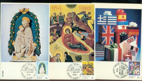 Australia-1979-Xmas-3x-Maxicards-lot80444