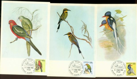 Australia-1980-Birds-II-3x-Maxicards-lot80448