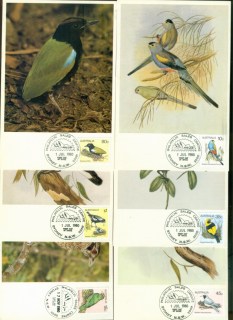 Australia-1980-Birds-III-5x-Maxicards-lot80449