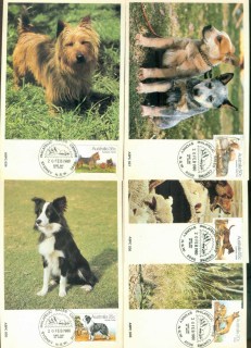 Australia-1980-Dogs-5x-Maxicards-lot80446