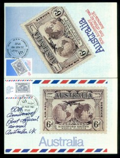 Australia-1981-Australia-UK-Airmail-2x-Maxicards-lot80480