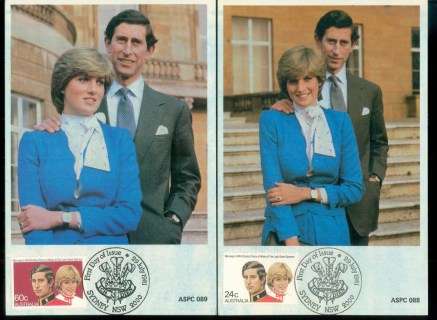 Australia-1981-Royal-Wedding-Charles-Diana-2x-Maxicards-lot80487