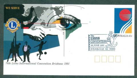 Australia-1991-Lions-Convention-Brisbane-Pictorial-Postmark-FDI-PSE-lot52254