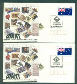 Australia-1991-Petersham-Stamp-Show-SCDA-2xFDC-lot52389