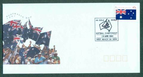 Australia-1991-Softball-Championships-West-Beach-SA-FDC-lot52361