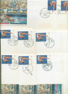 Australia-1991-World-Swimming-Championships-Pictorial-Postmark-FDI-8xPSE-lot52243