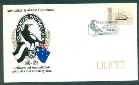 Australia-1992-Collingwood-FC-Magpies-Centenary-FDC-lot50504