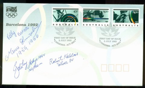 Australia-1992-Olympics-Athletes-Signed-FDC-Lot19638