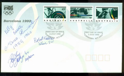 Australia-1992-Olympics-Athletes-Signed-FDC-Lot19639