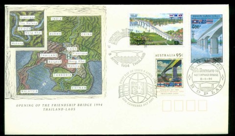 Australia-1994-Friendship-Bridge-Joint-Thailand-Laos-FDC