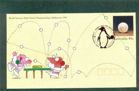 Australia-1994-Veterans-Table-tennis-Championship-Melbourne-Pictorial-Postmark-FDI-PSE-lot52306