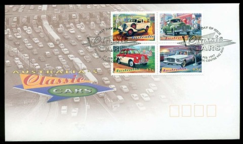 Australia-1997-Classic-Cars-Block-FDC-Lot19500