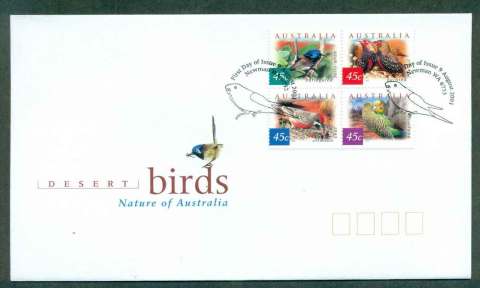 Australia-2001-Desert-Birds-Blk-4-FDC-lot49032