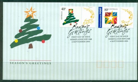 Australia-2001-Seasons-Greetings-FDC-Lot19304