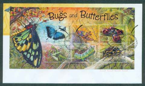 Australia-2003-Bugs-Butterflies-MS-FDC-lot49065