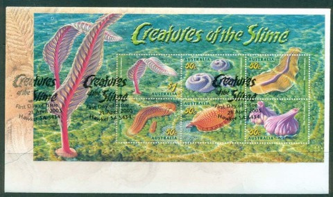 Australia-2005-Creatures-of-the-Slime-MS-FDC-Lot19411