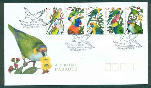 Australia-2005-Parrots-Srt-5-FDC-lot49079