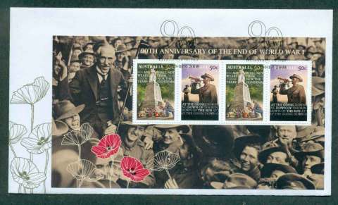 Australia-2008-90th-Anniv-End-of-WWI-MS-FDC-lot50576