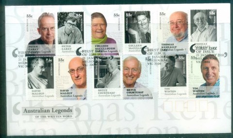 Australia-2010-Australian-Legends-the-Written-Word-FDC-lot76024