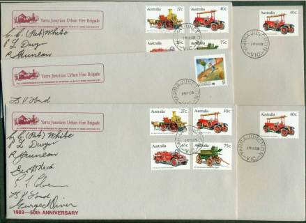 Australia-1983-Historic-Fire-Engines-5-Yarra-Junction-FB-Signed-FDC-Lot27934