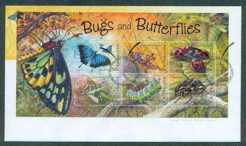 Australia-2003-Bugs-Butterflies-MS-FDC-lot49065