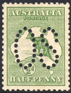 Australia-1913-Kangaroo-Map-0-5-pence-green-I-First-CR-over-A-P12-Animal_1