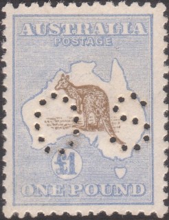 Australia-1913-Kangaroo-Map-1-pound-brown-and-blue-First-CR-over-A-P12-Animal_1