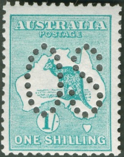 Australia-1913-Kangaroo-Map-1-shilling-emerald-II-First-CR-over-A-P12-Animal_1