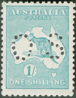 Australia-1913-Kangaroo-Map-1-shilling-emerald-II-First-CR-over-A-P12-Animal_2