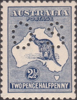 Australia-1913-Kangaroo-Map-2-5-pence-indigo-II-First-CR-over-A-P12-Animal_2