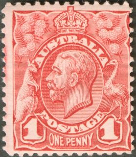 Australia-1913-King-George-V-1-pence-red-P11-Royalty