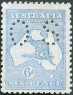 Australia-1915-Kangaroo-Map-6-pence-ultramarine-II-Third-Single-Crown-over-A-P12-Animal_1