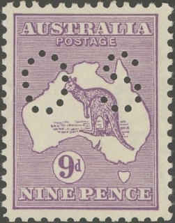 Australia-1915-Kangaroo-Map-9-pence-violet-II-2nd-Single-CR-over-A-P12-Animal_1