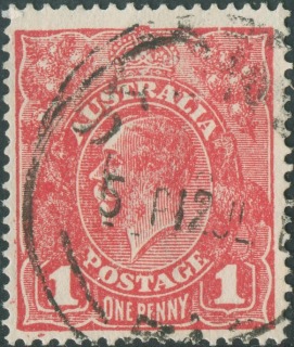 Australia-1918-King-George-V-1-pence-rose-red-II-Single-Crown-over-A-P14-Royalty