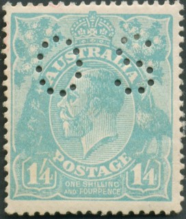 Australia-1920-King-George-V-16-pence-pale-blue-Single-Crown-over-A-P14-Royalty_1