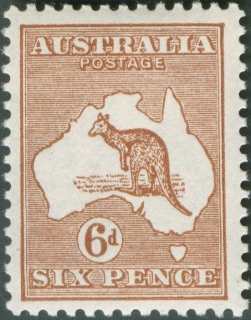 Australia-1923-Kangaroo-Map-6-pence-chestnut-IIB-Third-Single-Crown-over-A-P12-Animal_1