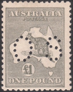 Australia-1924-Kangaroo-Map-1-pound-grey-IIB-Third-Single-Crown-over-A-P12-Animal