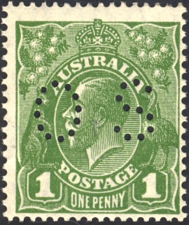 Australia-1926-King-George-V-1-pence-sage-green-Small-Multiple-P14-Royalty