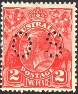 Australia-1926-King-George-V-2-pence-golden-scarlet-III-Small-Multiple-P13-5X12-5-Royalty