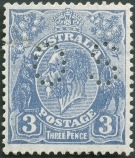 Australia-1926-King-George-V-3-pence-deep-ultramarine-II-Small-Multiple-P13-5X12-5-Royalty