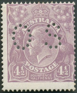 Australia-1926-King-George-V-4-5-pence-violet-Small-Multiple-P13-5X12-5-Royalty