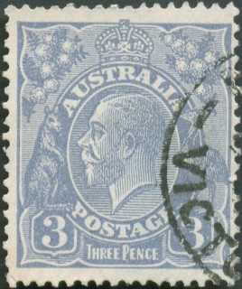 Australia-1928-King-George-V-3-pence-dull-ultramarine-I-Small-Multiple-P13-5x12-5-Royalty