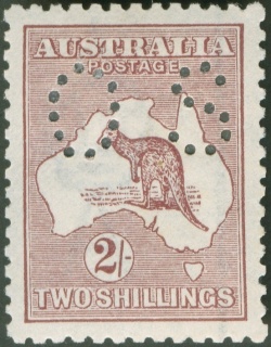 Australia-1929-Kangaroo-Map-2-shilling-maroon-II-Small-Multiple-Crown-over-A-P12-Animal_1