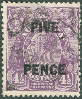 Australia-1930-King-George-V-4-5-pence-violet-Small-Multiple-P13-5X12-5-Royalty