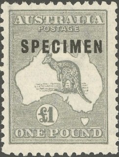 Australia-1931-Kangaroo-Map-1-pound-grey-IIB-Third-Single-Crown-over-A-P12-Animal