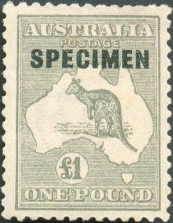 Australia-1932-Kangaroo-Map-1-pound-grey-IIB-Third-Single-Crown-over-A-P12-Animal